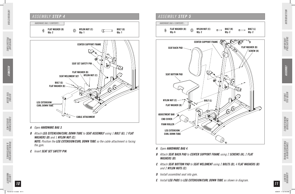 Assembly step, Assembly step 5 | Horizon Fitness FS 50 User Manual | Page 6 / 15