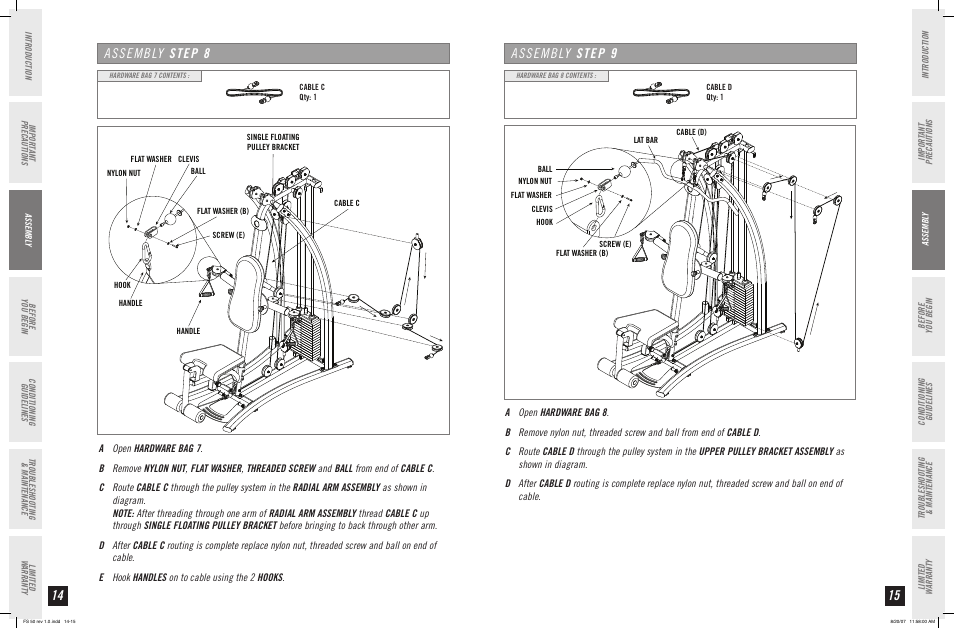 Assembly step | Horizon Fitness FS 50 User Manual | Page 8 / 15