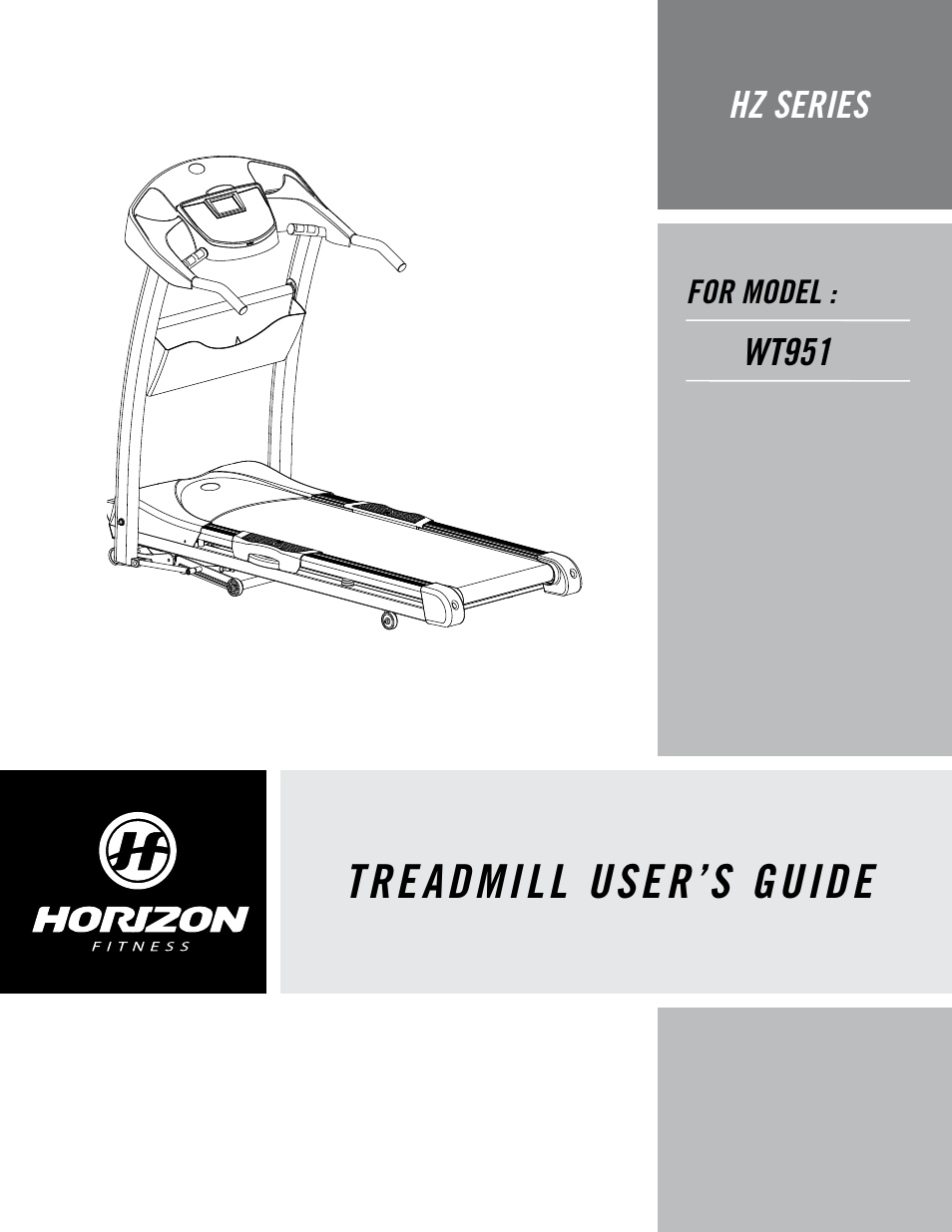 Horizon Fitness HZ SERIES WT951 User Manual | 36 pages
