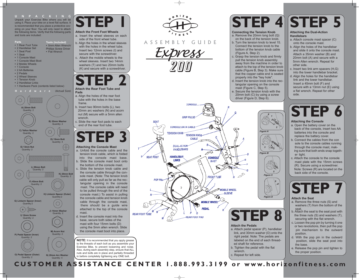 Horizon Fitness 200 User Manual | 1 page