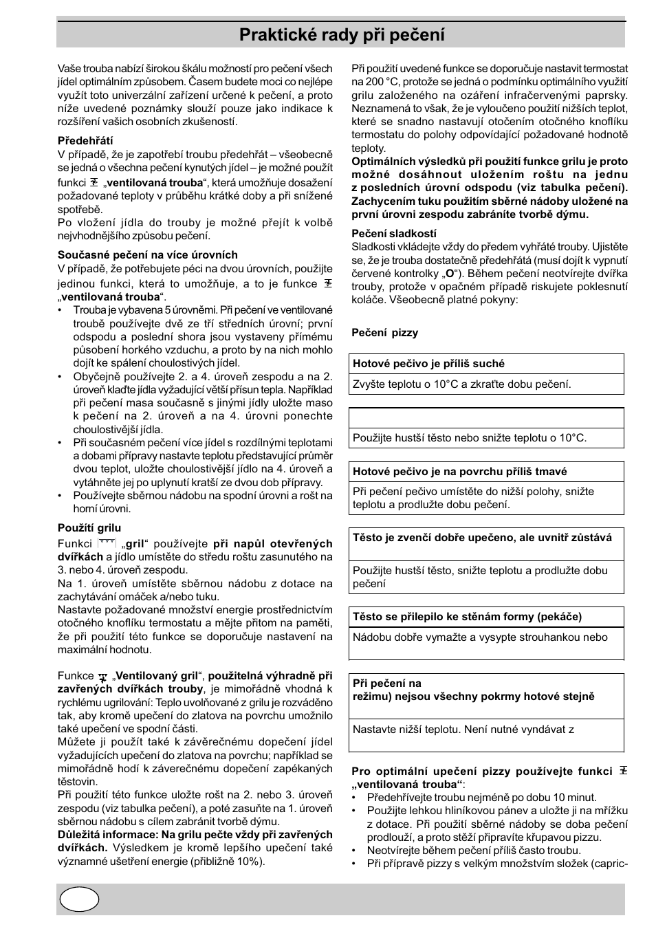 Praktické rady pøi peèení | Indesit K3 C51 User Manual | Page 40 / 80