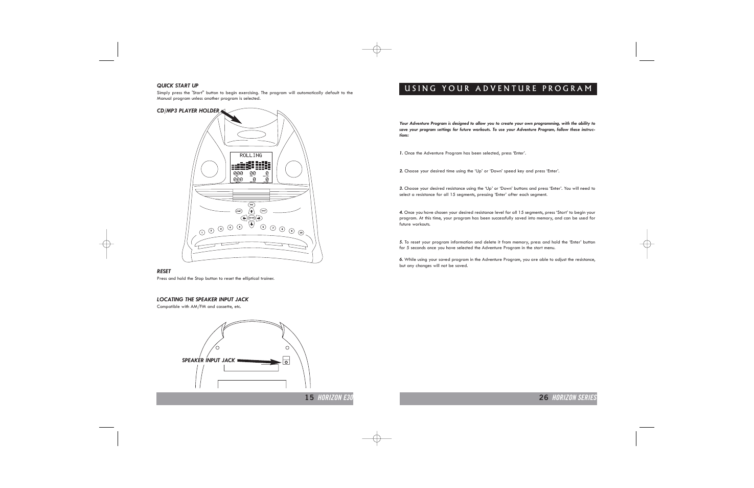 Horizon Fitness E20 User Manual | Page 15 / 40