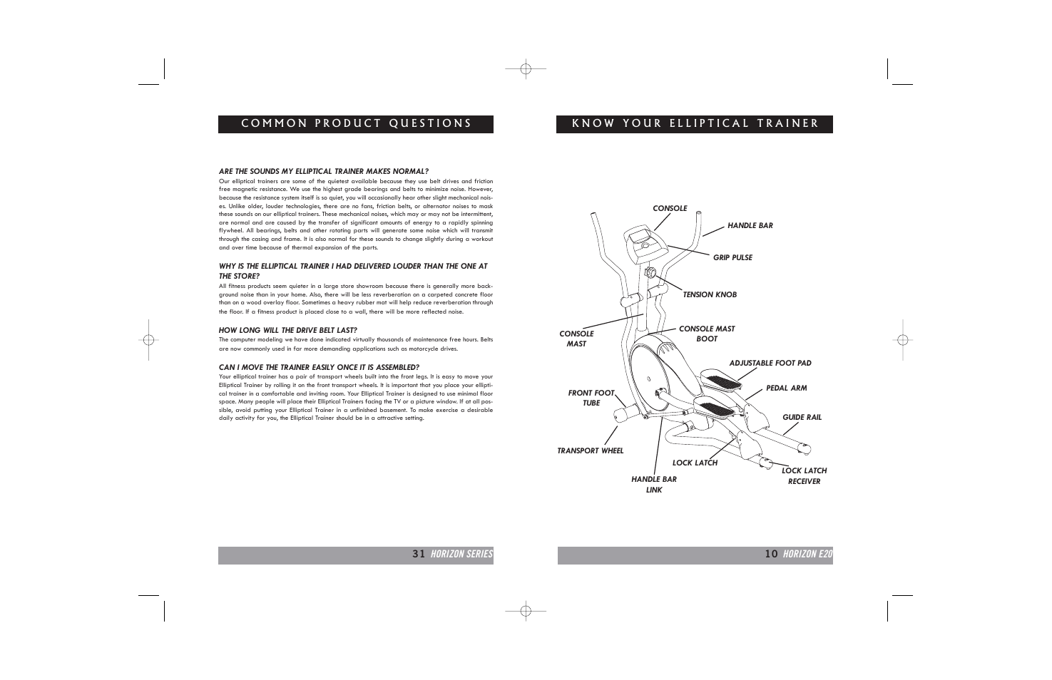 Horizon Fitness E20 User Manual | Page 31 / 40
