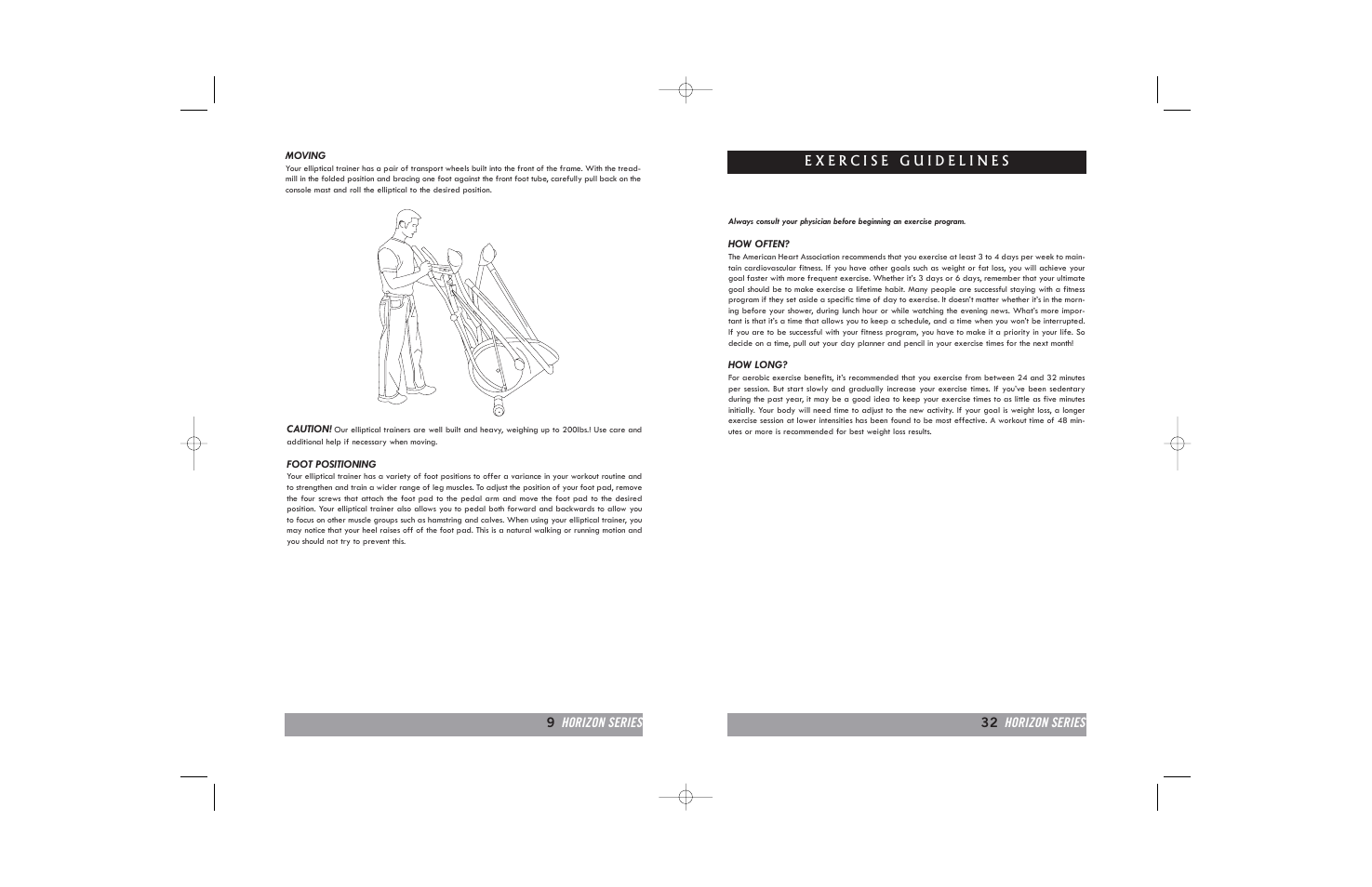 Horizon Fitness E20 User Manual | Page 9 / 40