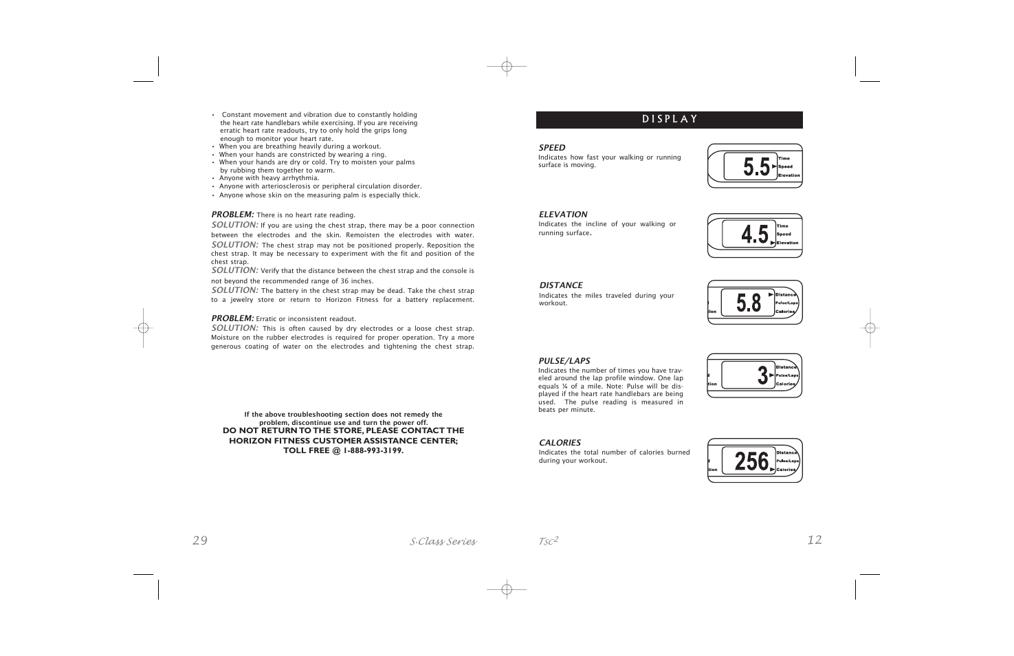 S.class series | Horizon Fitness S.Class Series5 User Manual | Page 29 / 40