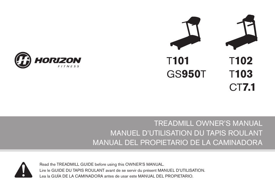 Horizon Fitness GS950T User Manual | 88 pages