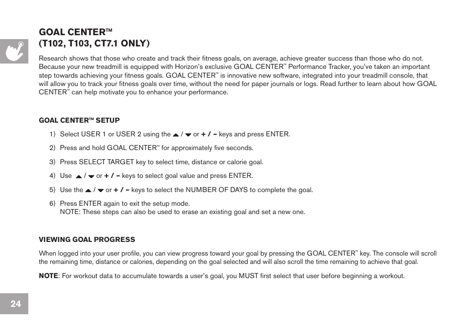 Horizon Fitness GS950T User Manual | Page 24 / 88