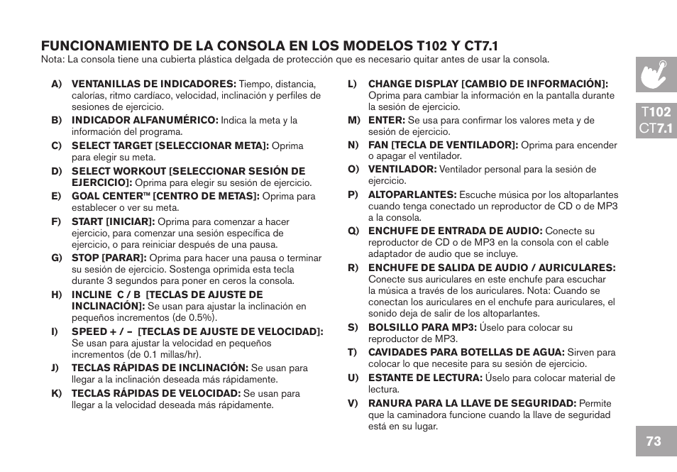Horizon Fitness GS950T User Manual | Page 73 / 88