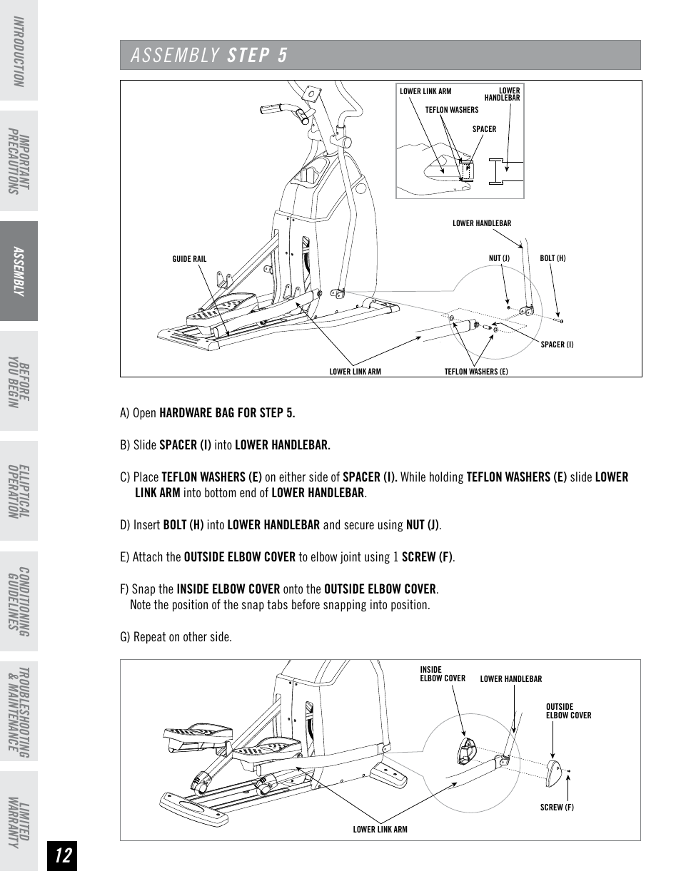 Assembly step 5 | Horizon Fitness LS 625E User Manual | Page 12 / 32