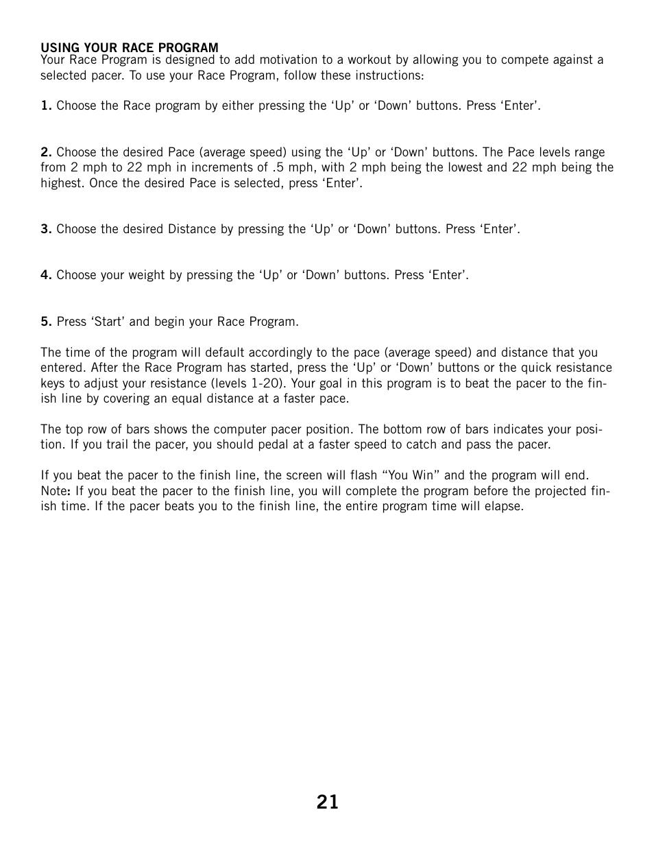 Horizon Fitness 3.1E User Manual | Page 21 / 36