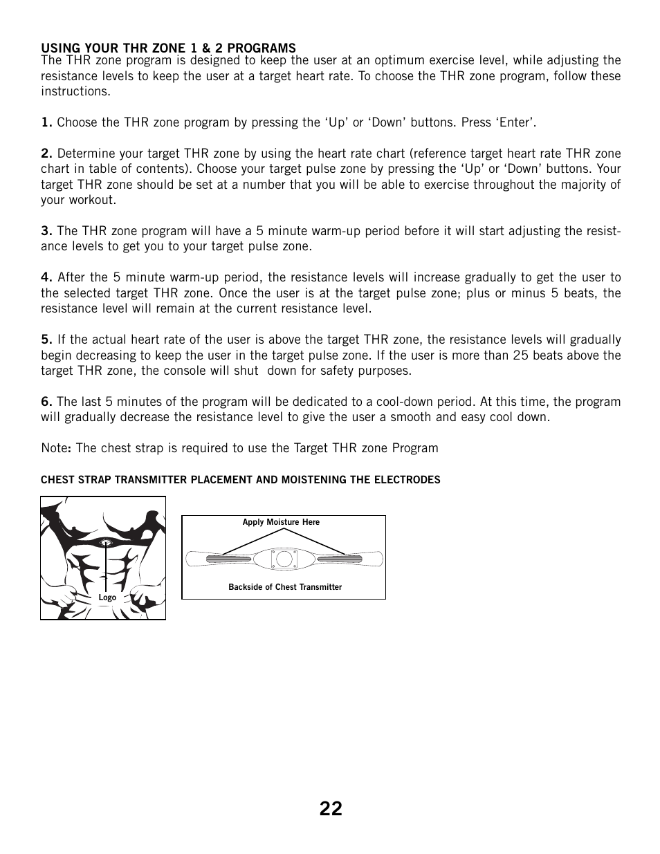 Horizon Fitness 3.1E User Manual | Page 22 / 36