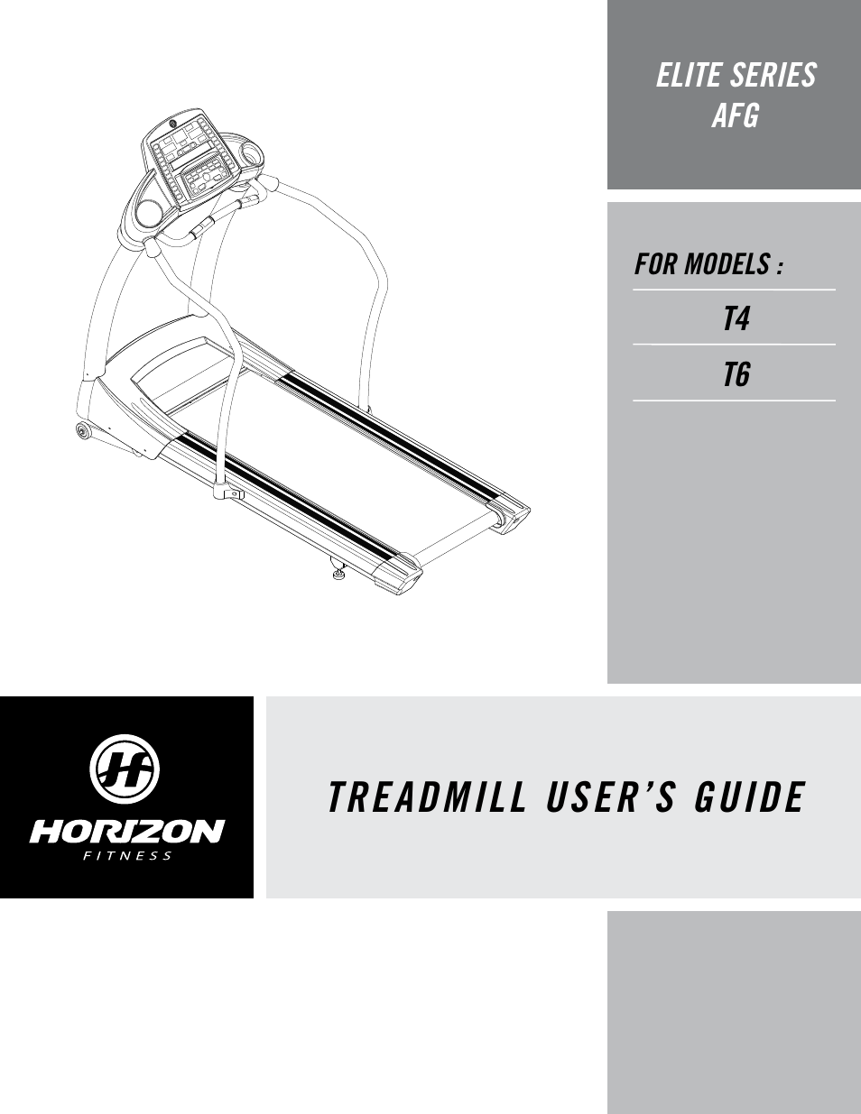Horizon Fitness ELITE SERIES AFG T6 User Manual | 44 pages