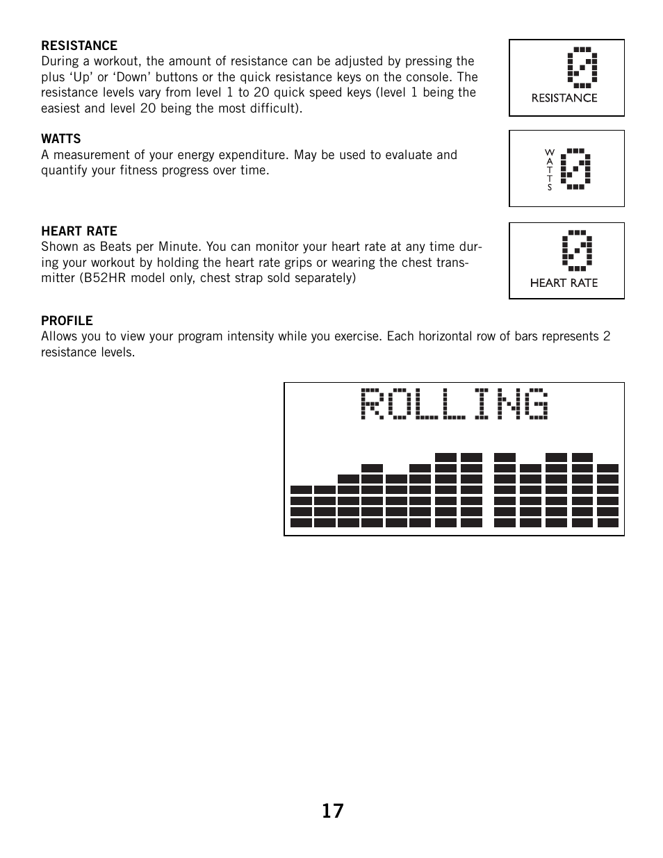 Horizon Fitness HZ SERIES B51 User Manual | Page 17 / 38