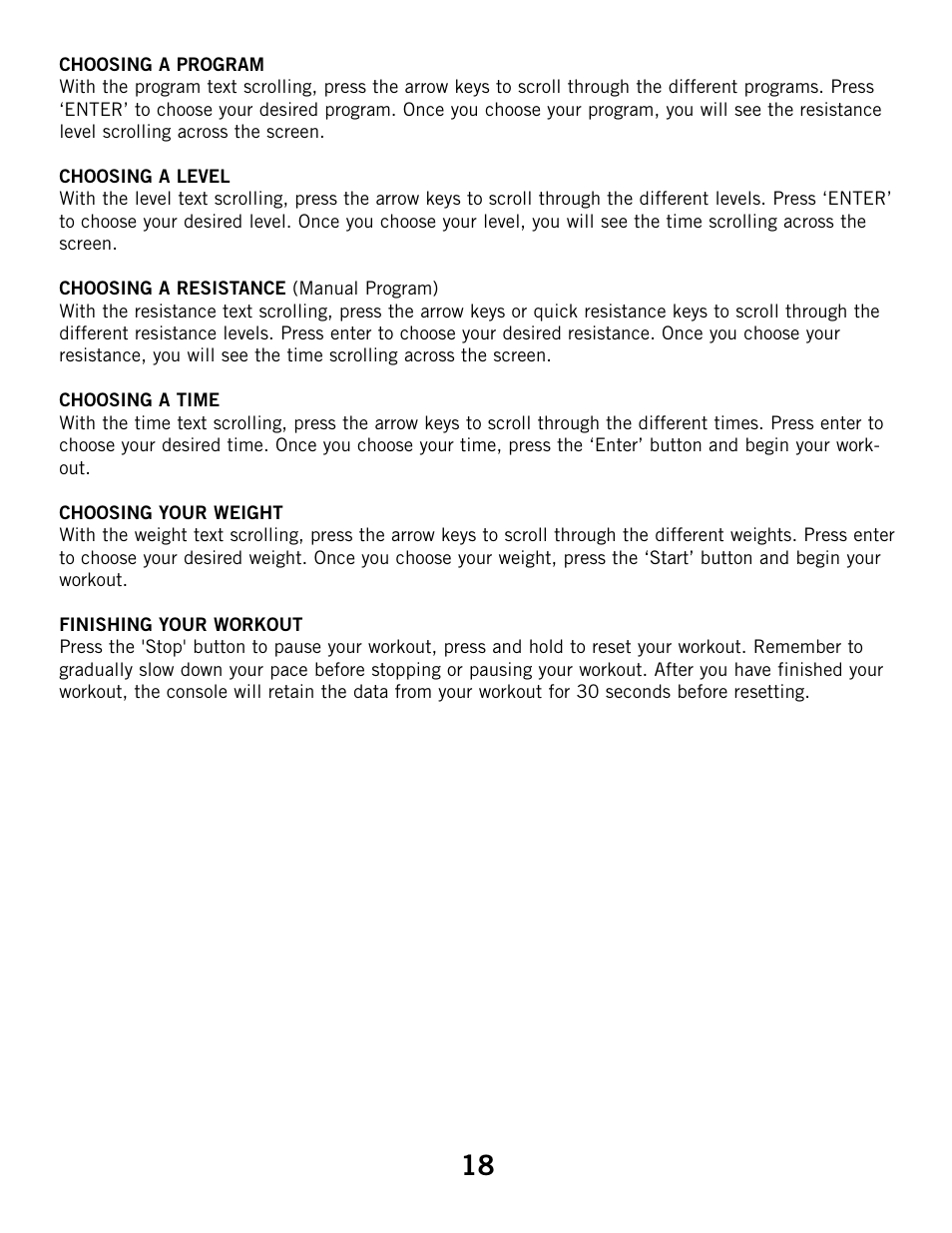Horizon Fitness HZ SERIES B51 User Manual | Page 18 / 38