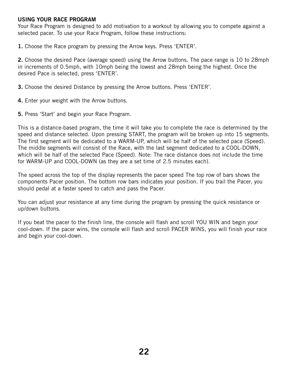 Horizon Fitness HZ SERIES B51 User Manual | Page 22 / 38