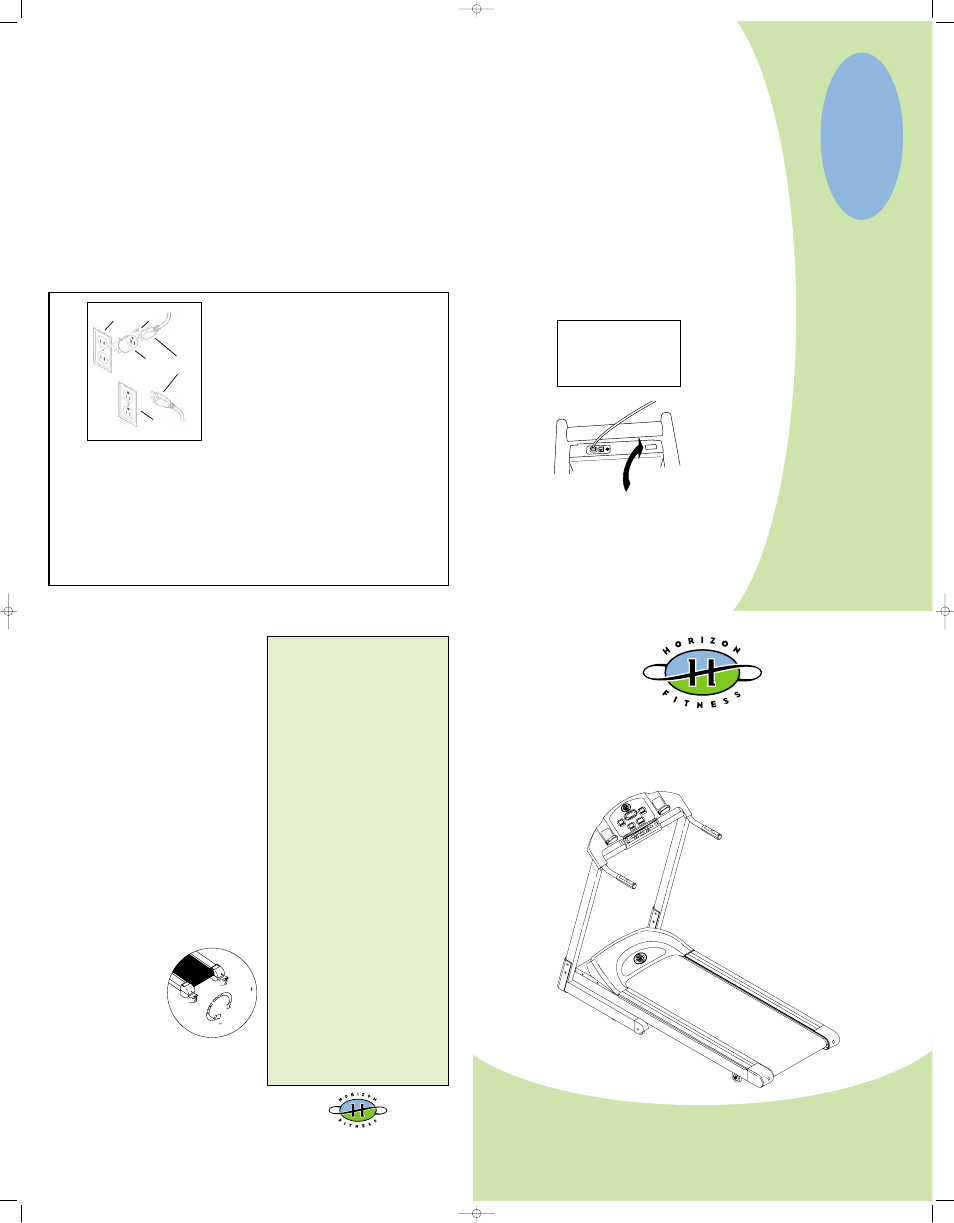 Horizon Fitness Treadmill User Manual | 2 pages