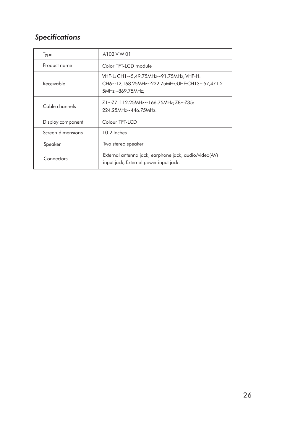 Specifications | Horizon Fitness ELITE 5.1T HRC Entertainment User Manual | Page 27 / 44