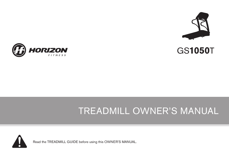 Horizon Fitness HORIZON TREADMILL GS1050T User Manual | 24 pages