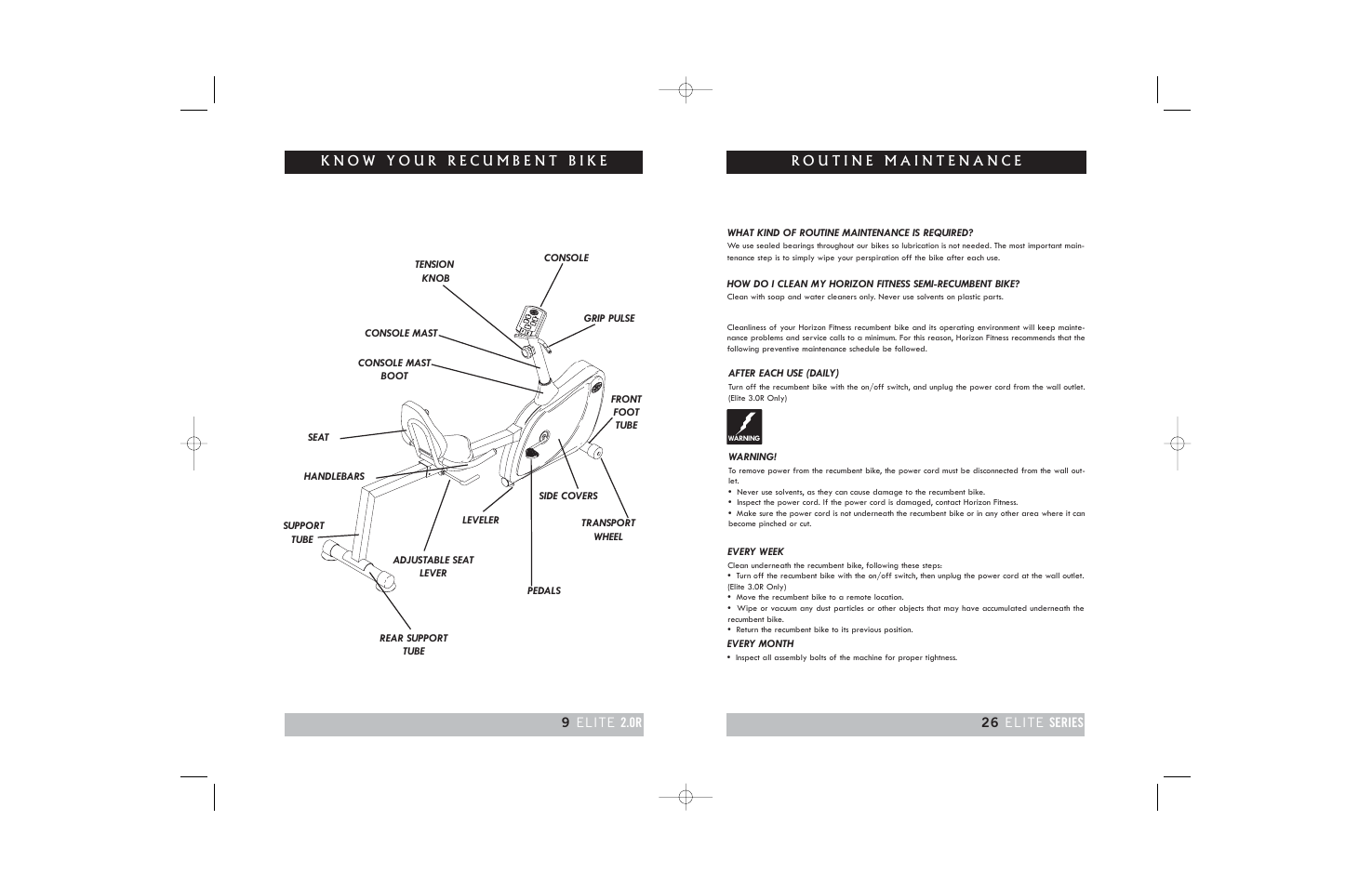 Horizon Fitness ELITE 2.0R User Manual | Page 26 / 34