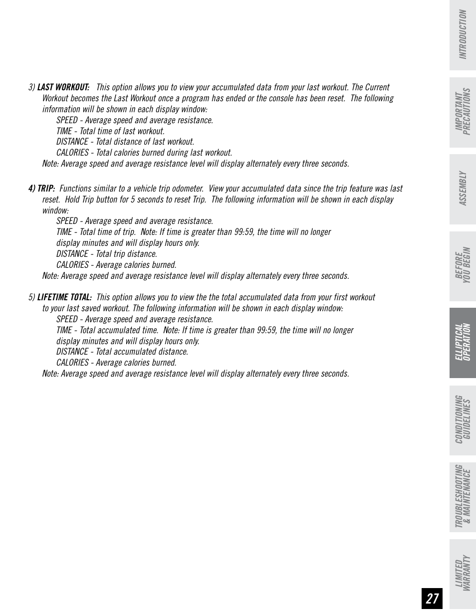 Horizon Fitness CLUB SERIES CSE3.6 User Manual | Page 27 / 40