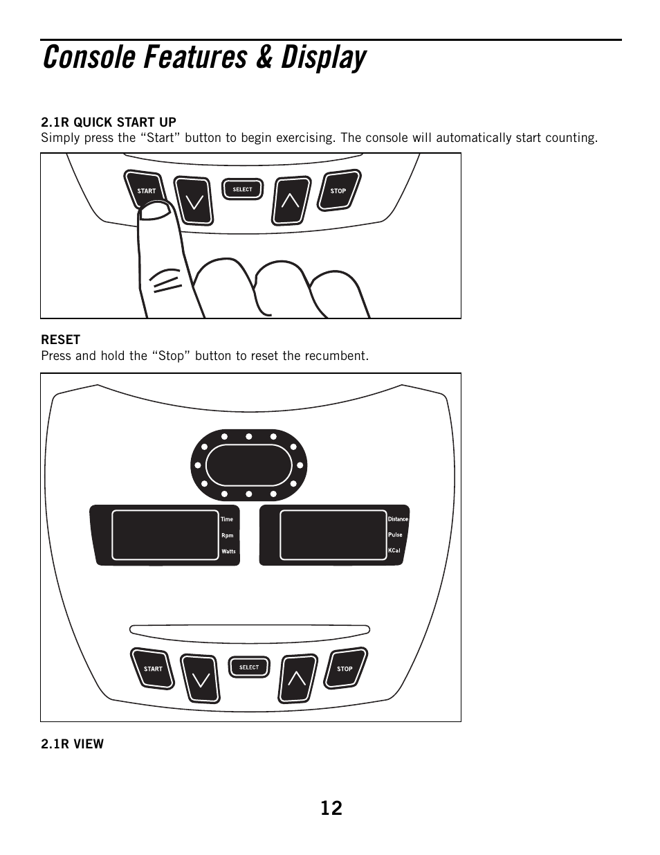 Console features & display | Horizon Fitness ELITE SERIES 3.1R User Manual | Page 12 / 40