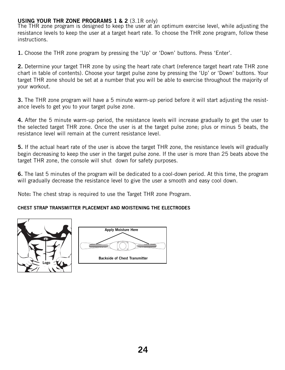 Horizon Fitness ELITE SERIES 3.1R User Manual | Page 24 / 40