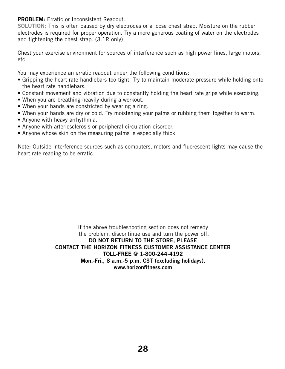 Horizon Fitness ELITE SERIES 3.1R User Manual | Page 28 / 40