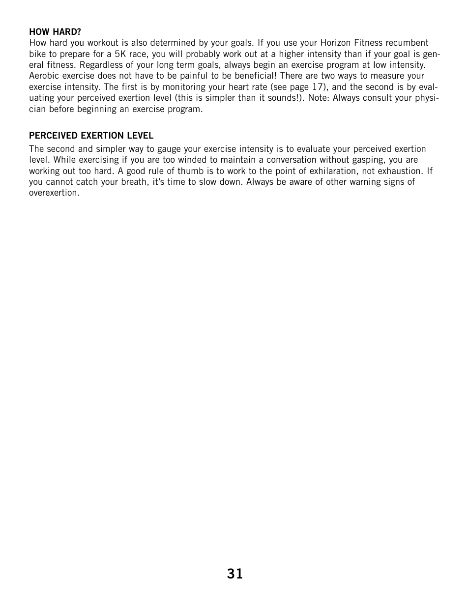 Horizon Fitness ELITE SERIES 3.1R User Manual | Page 31 / 40
