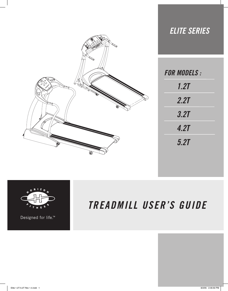 Horizon Fitness ELITE SERIES 4.2T User Manual | 21 pages