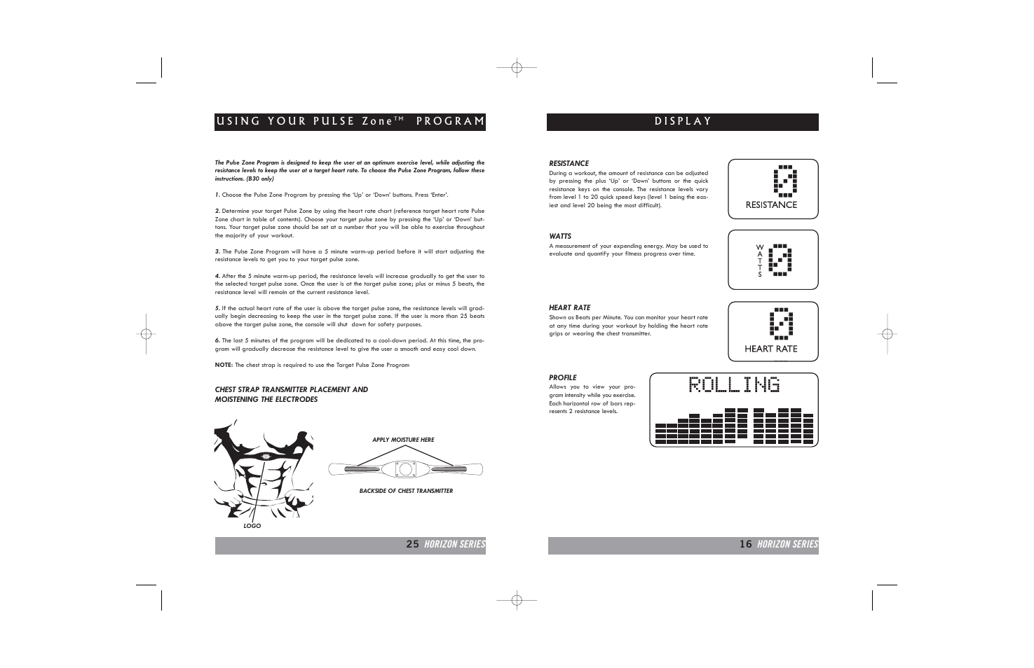 Horizon Fitness HORIZON B20 User Manual | Page 16 / 40