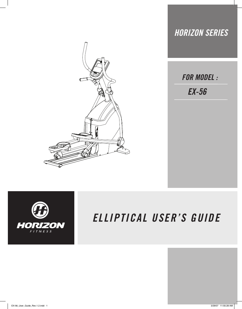 Horizon Fitness HORIZON SERIES EX-56 User Manual | 17 pages