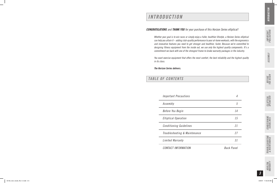 Horizon Fitness HORIZON SERIES EX-56 User Manual | Page 2 / 17