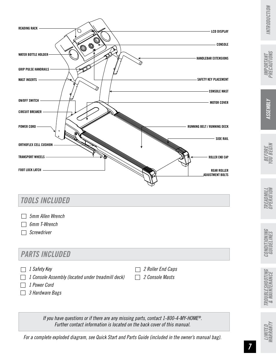 Tools included parts included | Horizon Fitness RST5.6 User Manual | Page 7 / 32