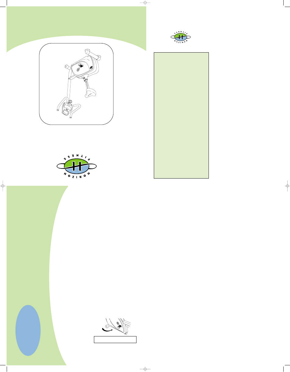 Horizon Fitness Exercise Bike User Manual | 2 pages