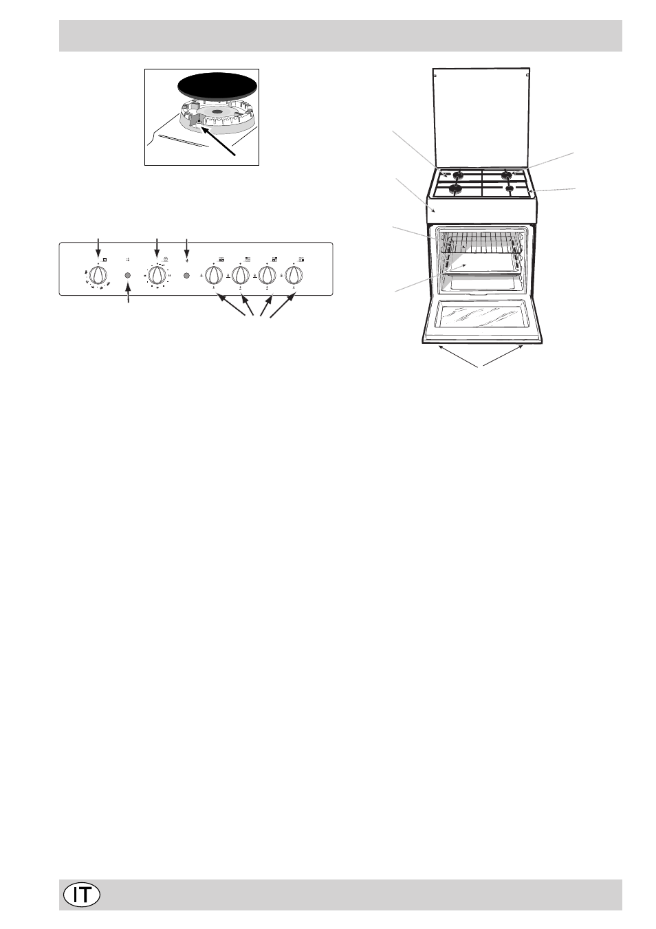 La cucina con forno gas | Indesit K6G20 W User Manual | Page 8 / 36