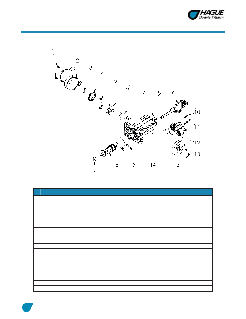 Assembly and parts, cont, Drive end cap assembly | Hague Quality Water Intl WATERMAX 60 SERIES User Manual | Page 34 / 52