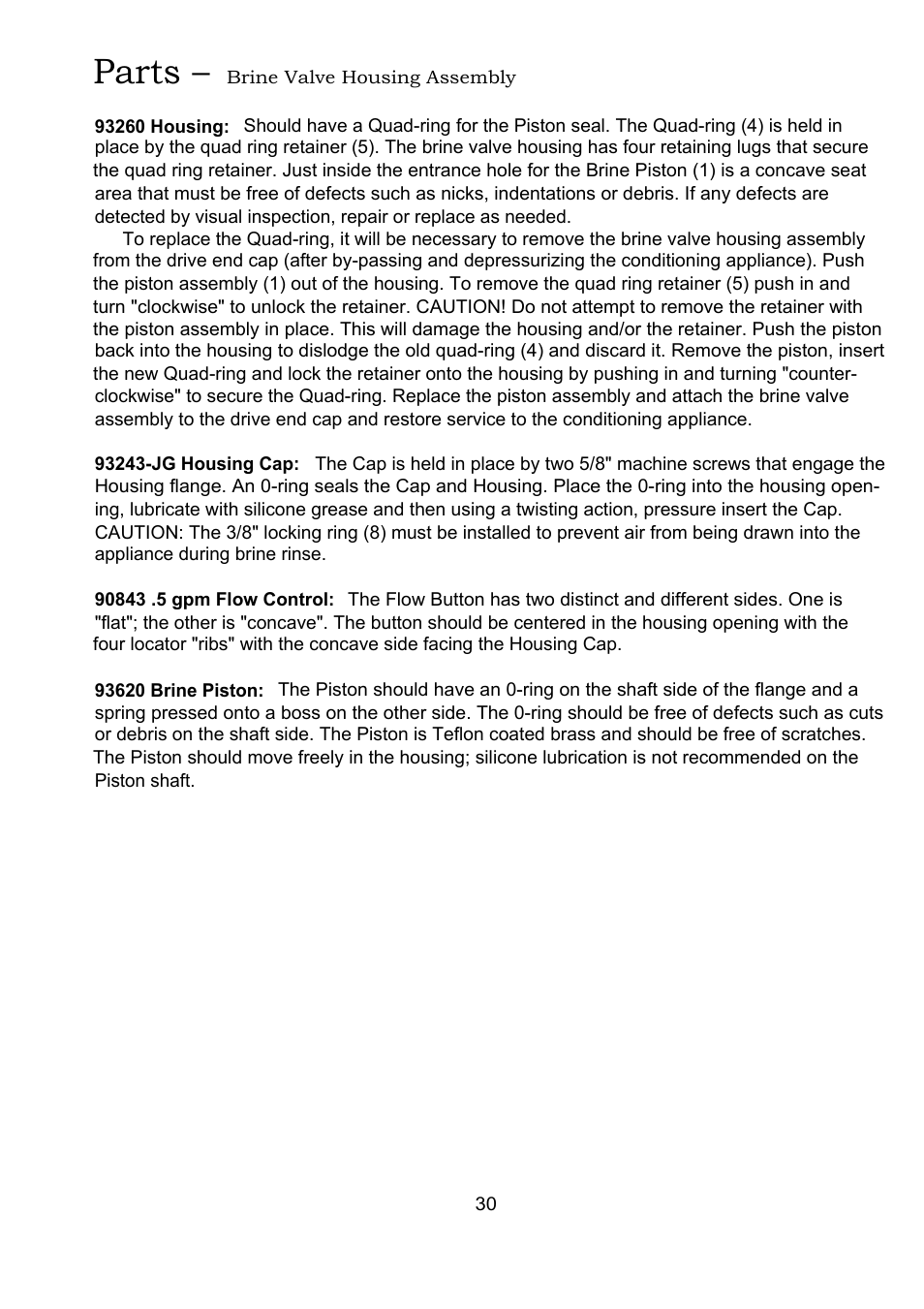 Parts | Hague Quality Water Intl 63MAQ User Manual | Page 30 / 36