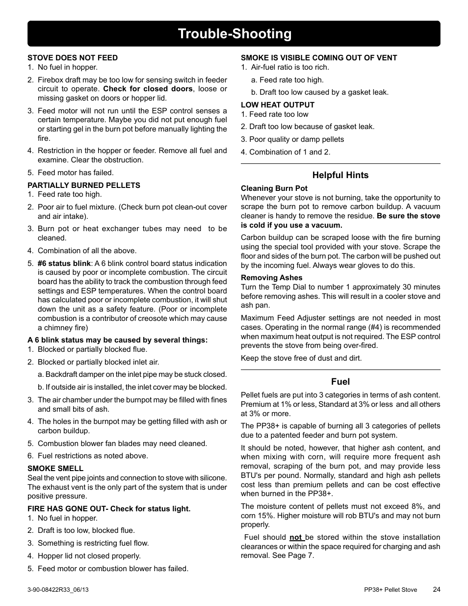 Trouble-shooting | Harman PP38+ User Manual | Page 24 / 38