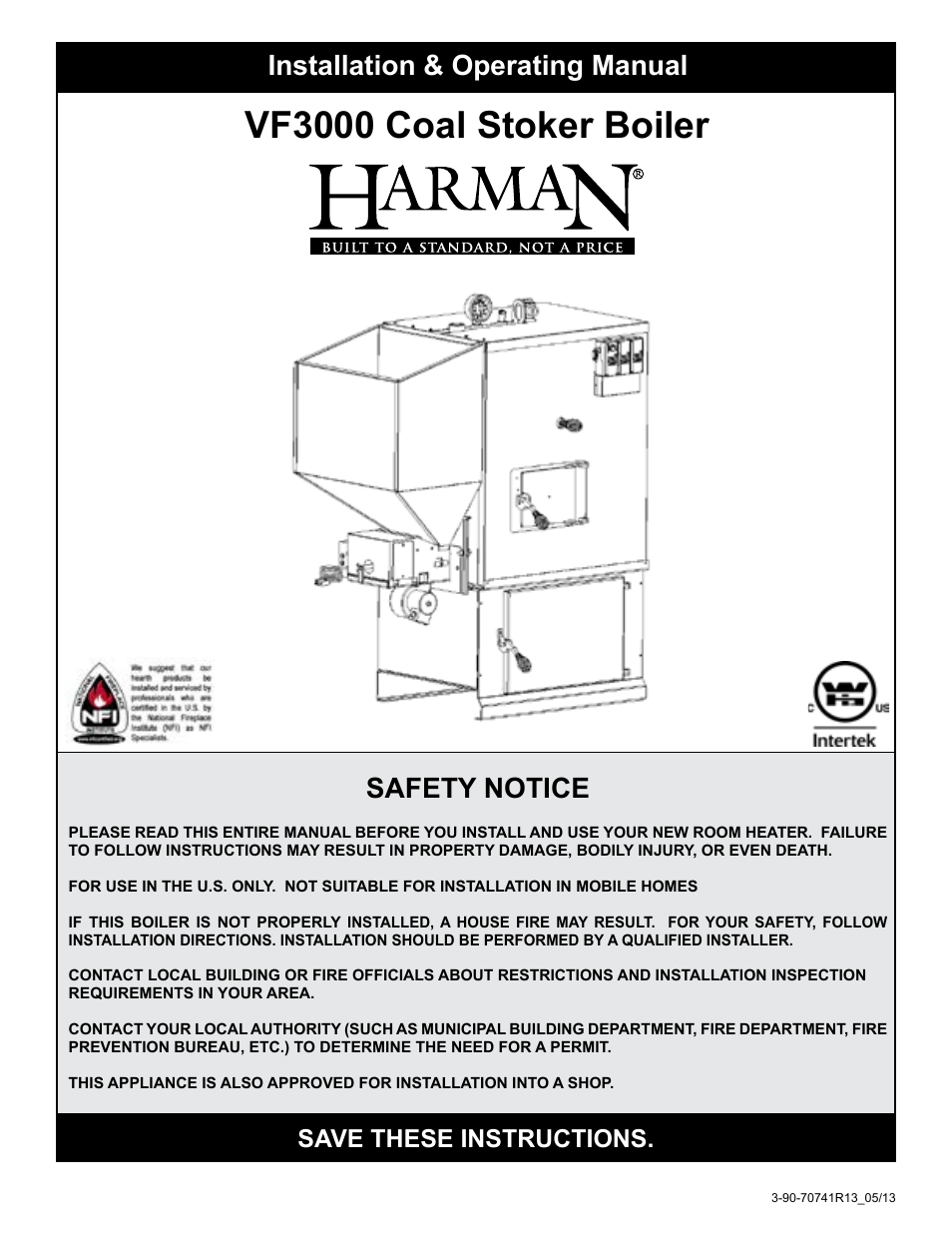 Harman Coal Stoker VF3000 User Manual | 32 pages