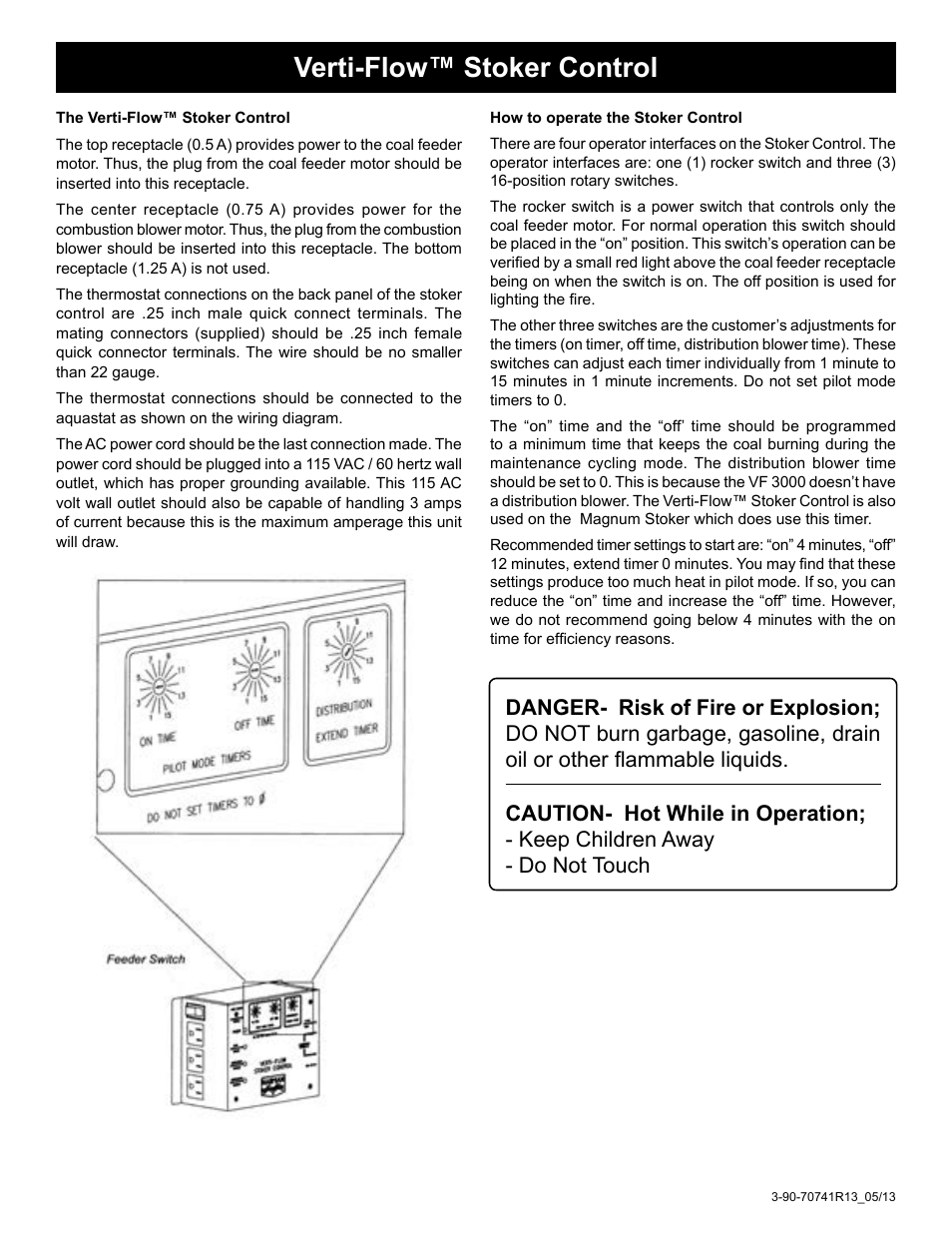 Verti-flow™ stoker control | Harman Coal Stoker VF3000 User Manual | Page 17 / 32
