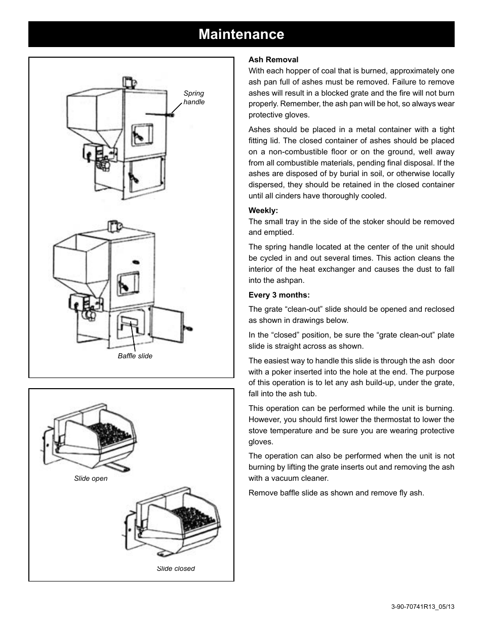 Maintenance | Harman Coal Stoker VF3000 User Manual | Page 19 / 32