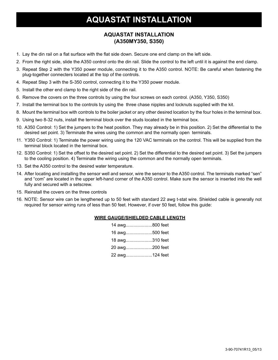 Aquastat installation | Harman Coal Stoker VF3000 User Manual | Page 22 / 32