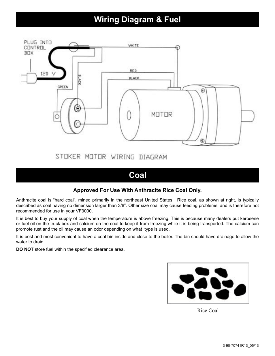 Wiring diagram & fuel, Coal | Harman Coal Stoker VF3000 User Manual | Page 24 / 32
