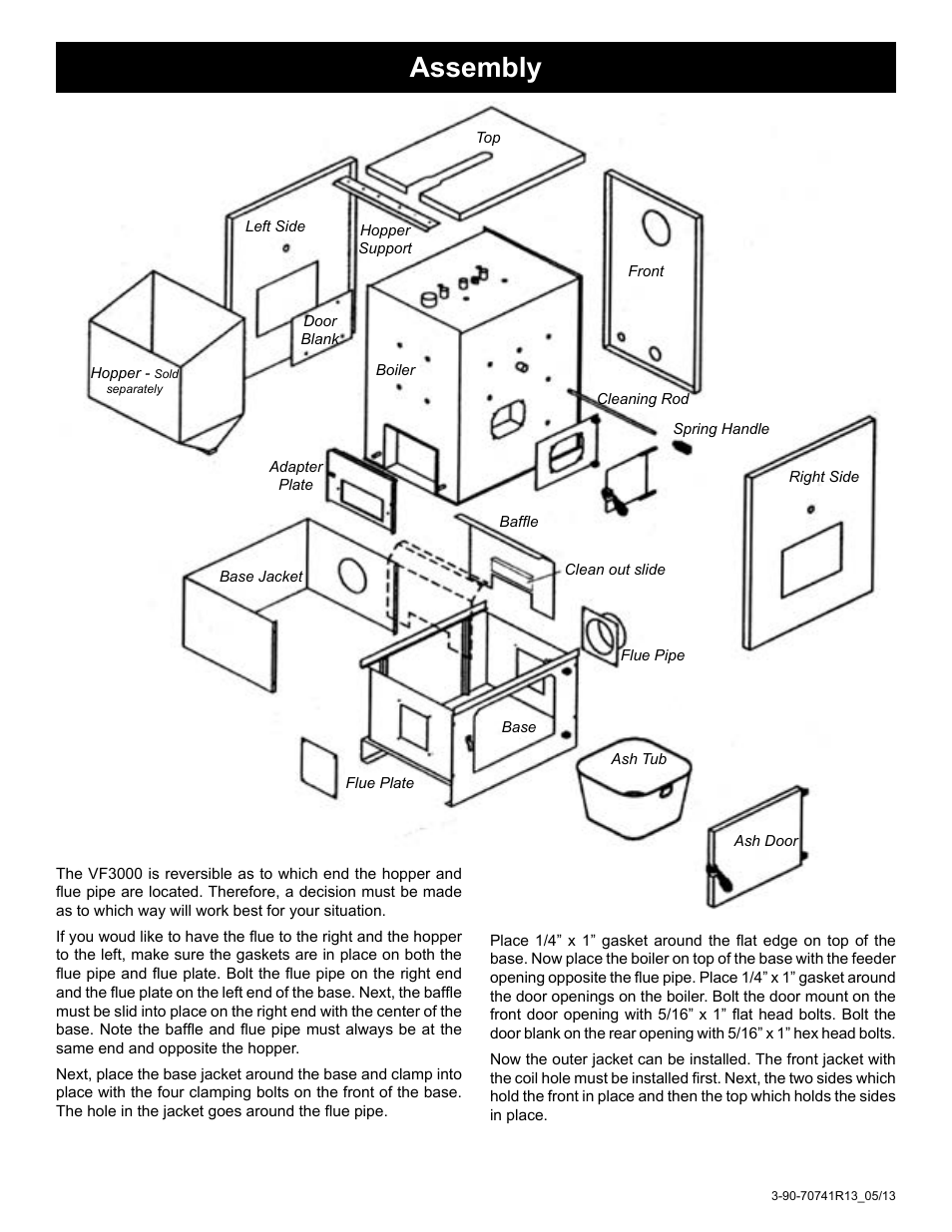 Assembly | Harman Coal Stoker VF3000 User Manual | Page 7 / 32