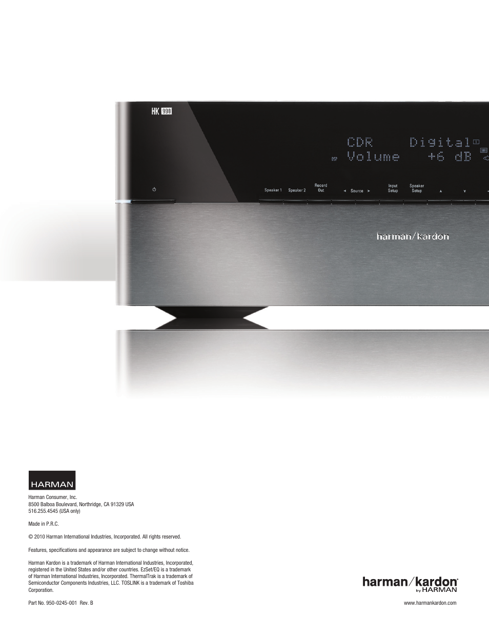 Harman HK 990 User Manual | Page 18 / 18