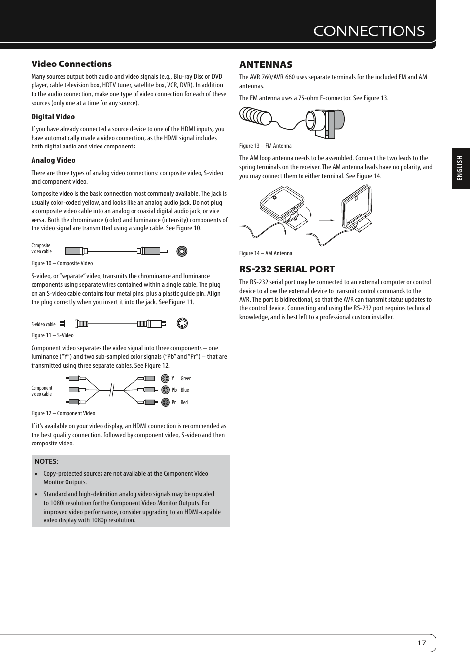 Connections, Antennas, Rs-232 serial port | Harman-Kardon 760 User Manual | Page 17 / 42