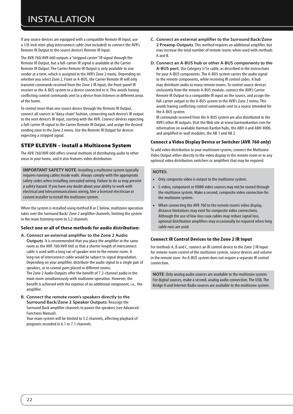 Installation | Harman-Kardon 760 User Manual | Page 22 / 42