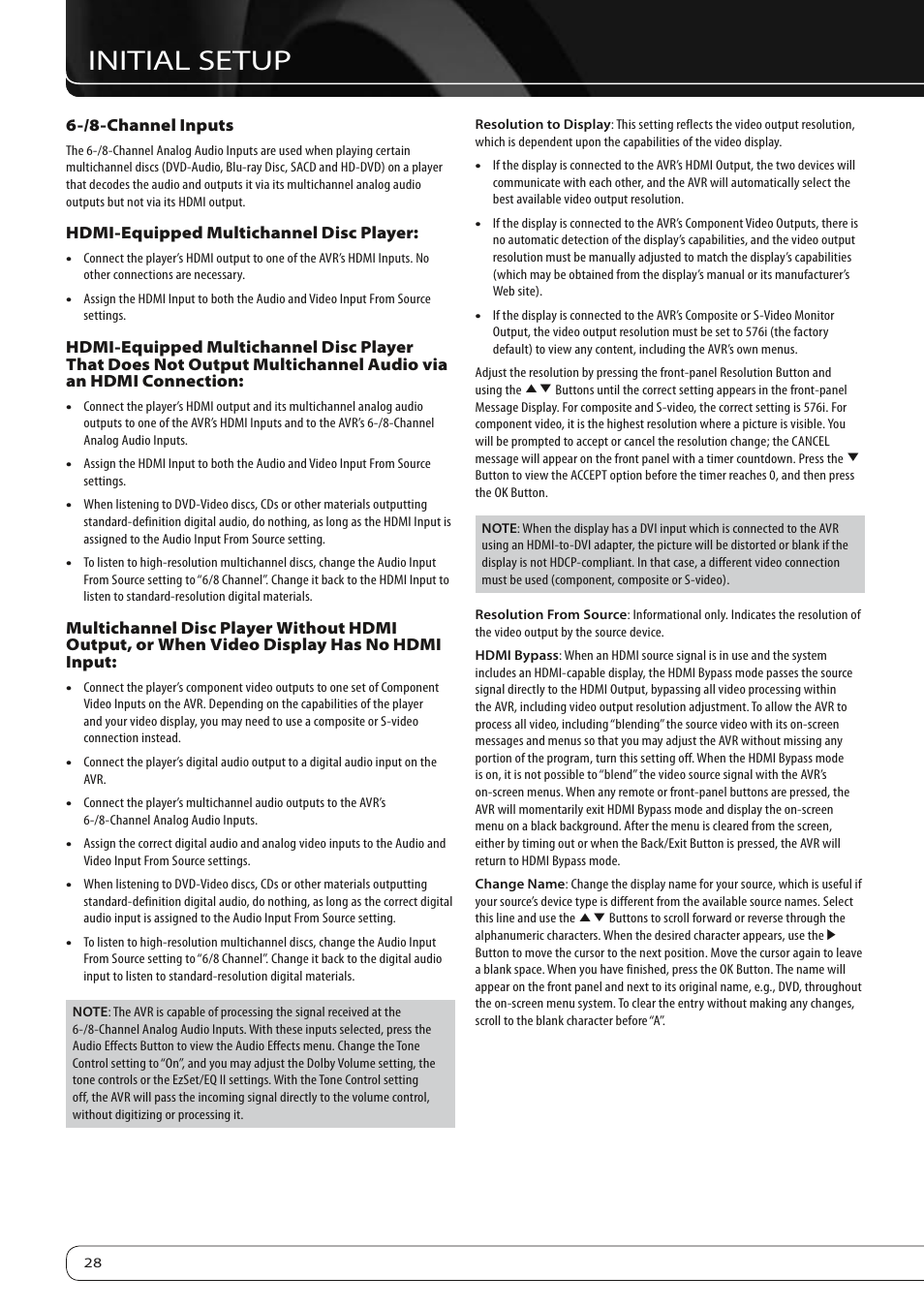 Initial setup | Harman-Kardon 760 User Manual | Page 28 / 42