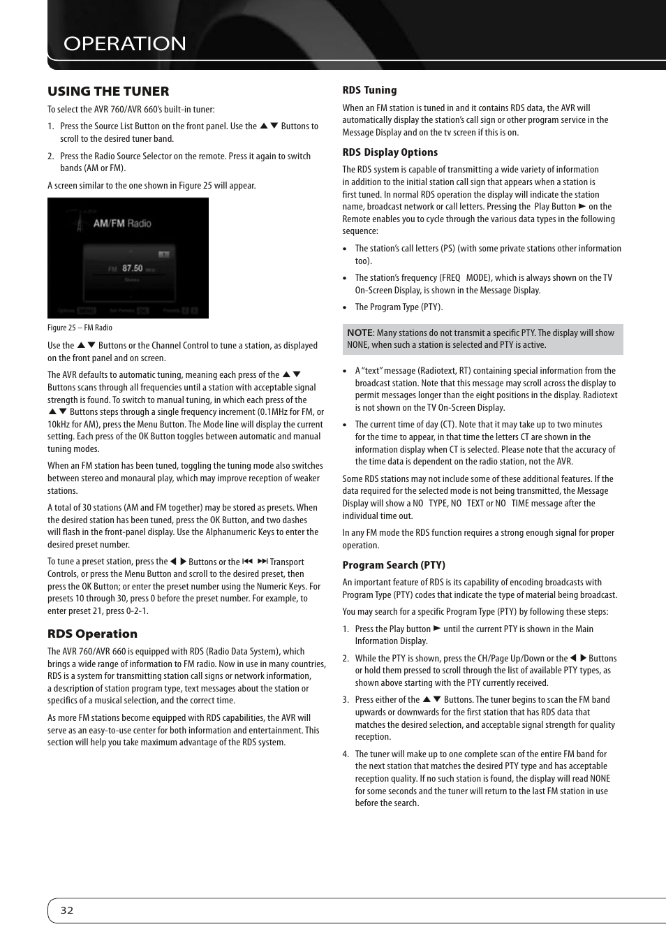 Operation, Using the tuner | Harman-Kardon 760 User Manual | Page 32 / 42