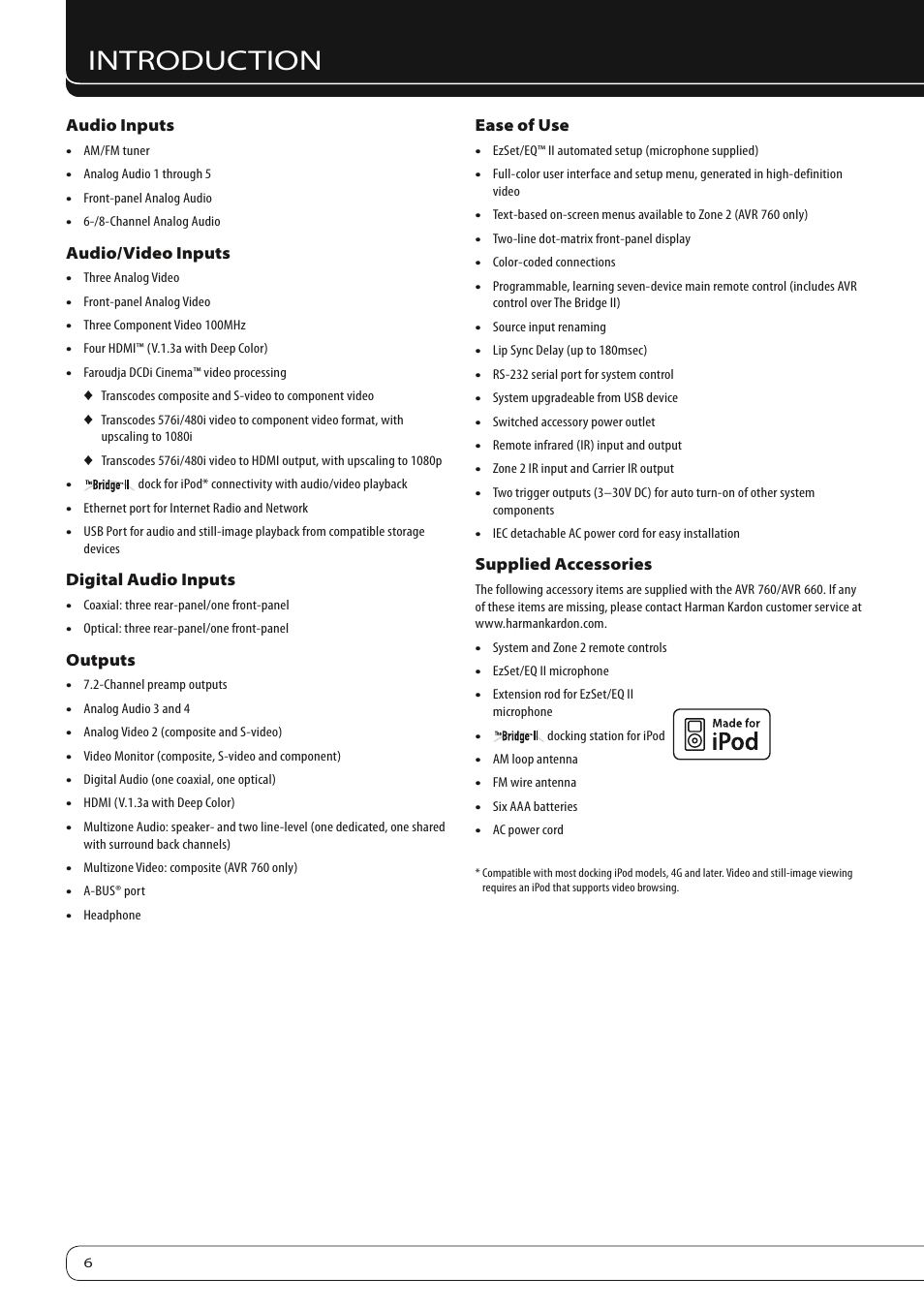 Introduction | Harman-Kardon 760 User Manual | Page 6 / 42